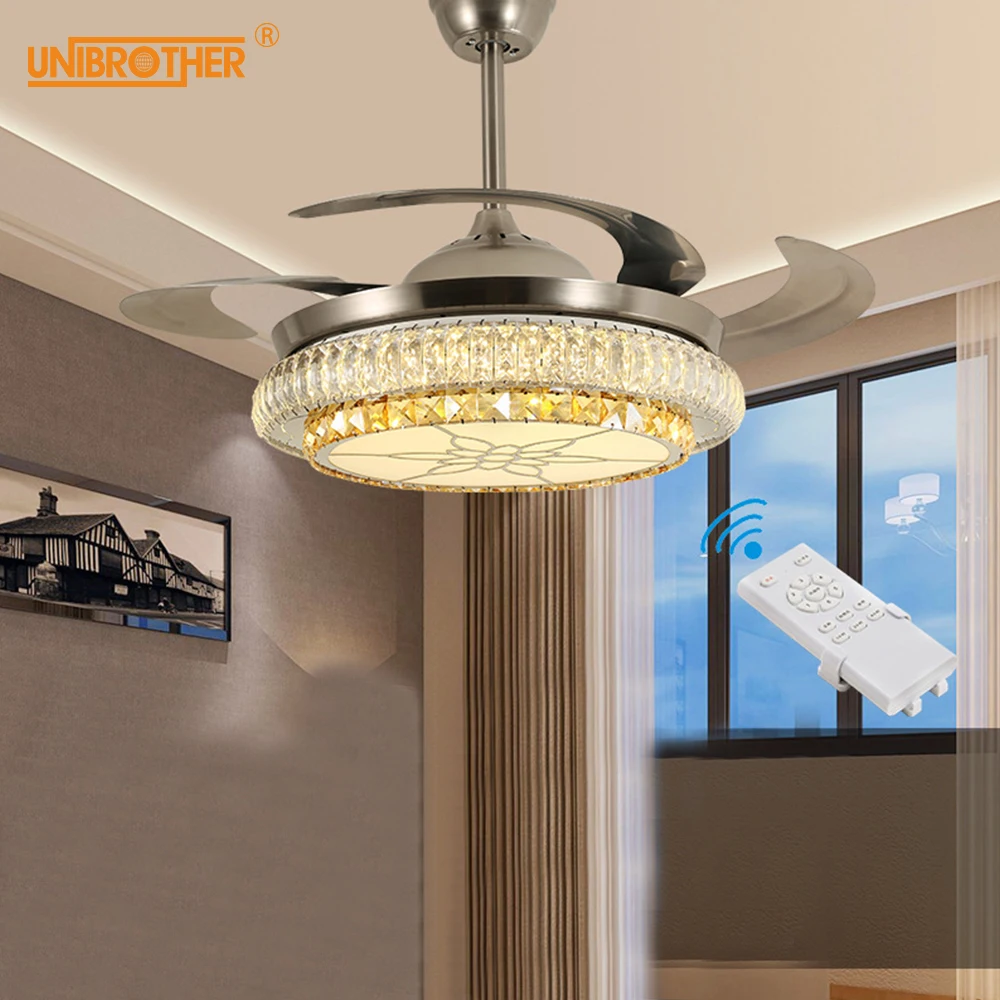 

Ceiling Fans with light remote control Invisible Leaves light Modern home decoration Frequency conversion bluetooth Luminaire