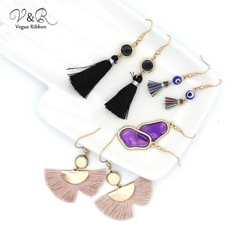 

New DIY Handmade Jewelry Making Tassel Frange Charms Pendants Drop Dangle Earring Set Components Decoration Fashion Accessories