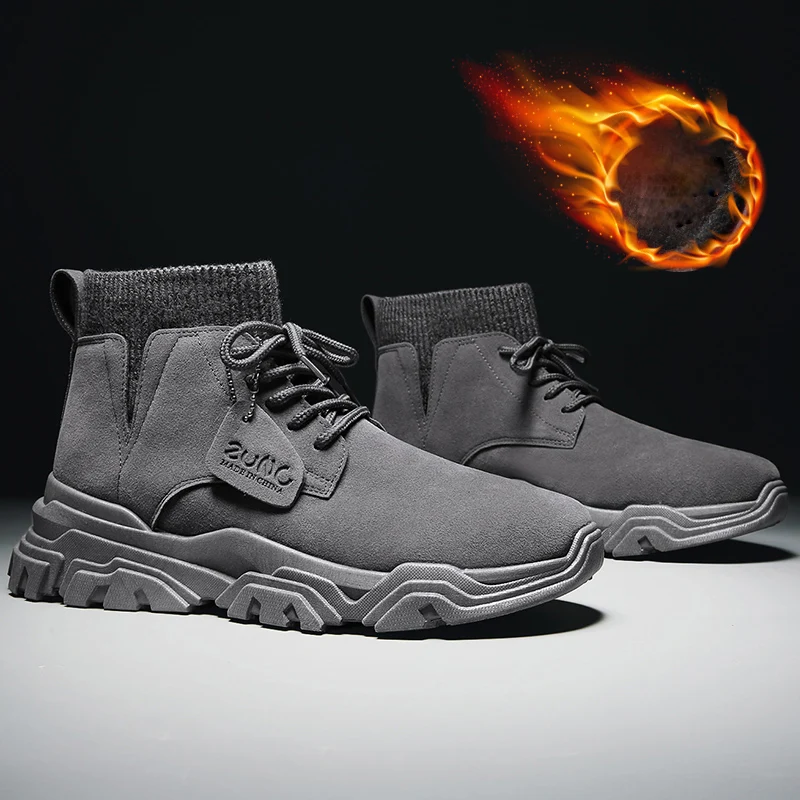 VastWave Faux Suede Snow Boots For Men Cardigan Mens Working Safty
Shoes Army Combat Boots Desert Tactical Military Ankle Boots
