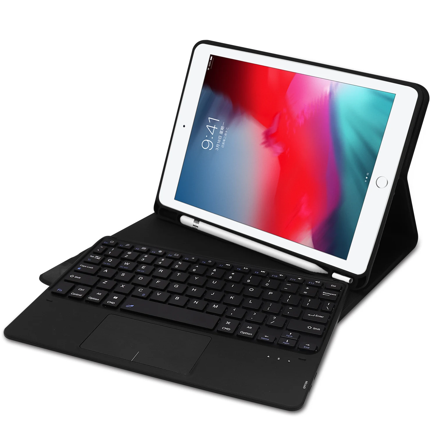 Case For iPad 6th 9.7 Case Removable touchpad keyboard W Pencil Holder Smart Stand Cover For iPad 5th 9.7 Case Keypad