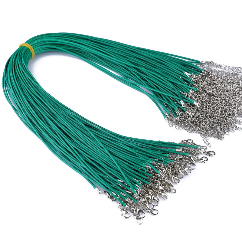 Juya самодельного ожерелья с кулоном цепи для 1,5 мм нейлон Вощеная застежка-Омар/застежка Шнуры Веревки Цепи оптом