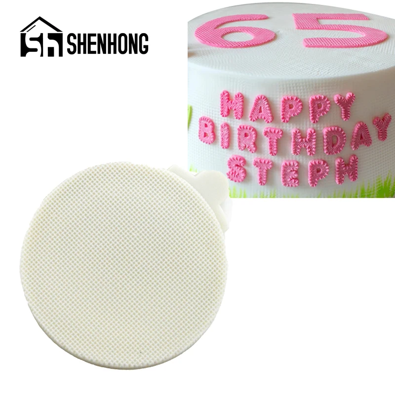 

SHENHONG Cross Stitch Silicone Fondant Cake Mold Grid Cloth Pattern Chocolate Candy Paste Sugar Craft Border Decorating Mould