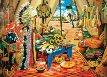 

JMINE Div 5D Indians Tribal Tent Full Diamond Painting cross stitch kits art High Quality Scenic 3D paint by diamonds