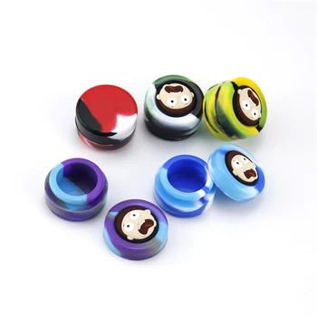 

5pcs Assorted Colorful 5ml Rick Morty Stash Box Silicone Shatter Container Rubber Spice Wax Oil Jar with Lid Slick oil jars