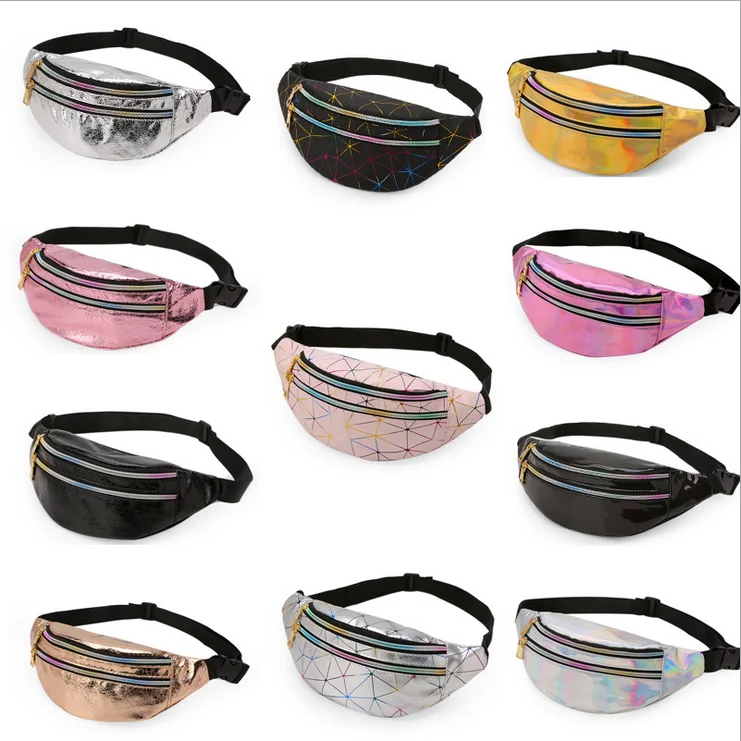 

Maison Fabre Holographic Waist Bags Women Pink Silver Fanny Pack Female Belt Bag Geometric Waist Packs Laser Chest Phone Pouch