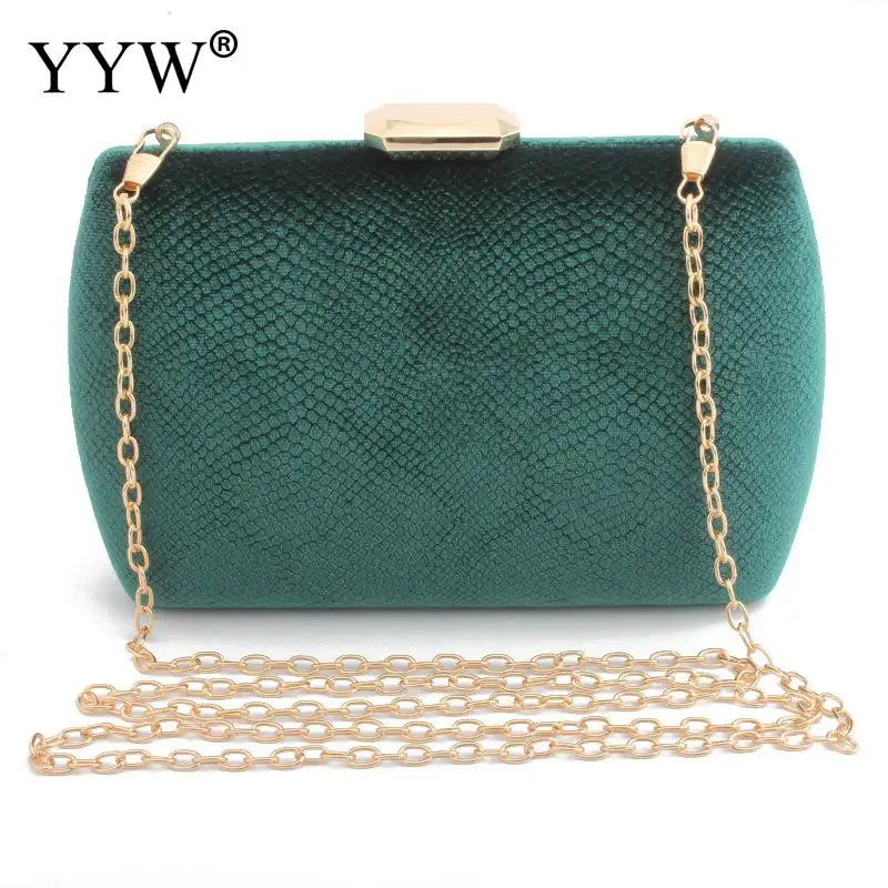 Green Flannelette Box Bag Clutch Women'S Evening Clutch Bag Flannelette Bridal Purse For Wedding Prom Night Out Party Purse