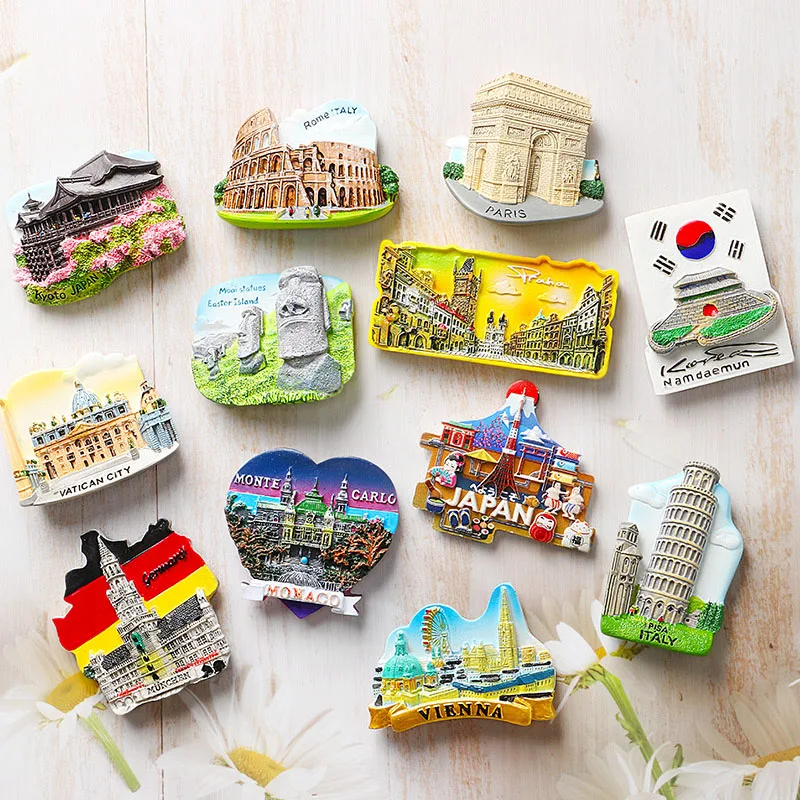 Magnetic Stickers Refrigerator World Tourist Souvenirs Travel fridge magnets France Paris Japan Prague Thailand Germany Italy magnetic fridge magnets magnetic sticker magnetic fridge stickers