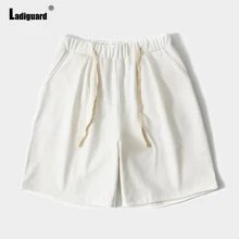 

Ladiguard 2021 Stylish simplicity Men Lesiure Cross-pants Solid Fashion Shorts Drawstring Summer Casual All-match Beach Shorts