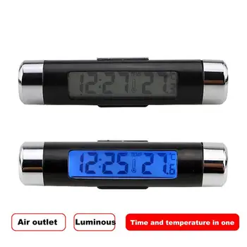

Portable 2 In 1 Car Digital Lcd Clock & Temperature Plastic Display Auto Dashboard Clocks Backlight Electronic Screen Clock 1pcs