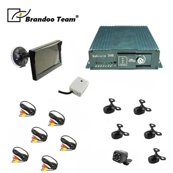 

8CH GPS SD Card DVR wtih 6pcs Car camera,5.0inch Monitor for car truck bus,Max support 2pcs 128GB SD card