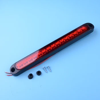 

DWCX Universal 1PC 15 LED Red Car Sealed Trailer Truck RV Tail Rear Brake Stop Turn Light Lamp Bar 10-30V IP67 25CM