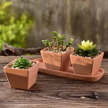 

Pastoral Square Succulent Ceramic Flower Pot International Flowerpot Creative Breathable Planter Terracotta Home Decoration