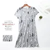 Casual cartoon nightdress women night dress summer cute short sleeve knit cotton sleepdress women nightgowns Plus size ► Photo 1/6