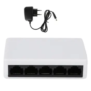 

MINI 5-Ports RJ45 Fast Ethernet Network Black Switch Hub for Desktop PC Full Gigabit Ethernet Switch