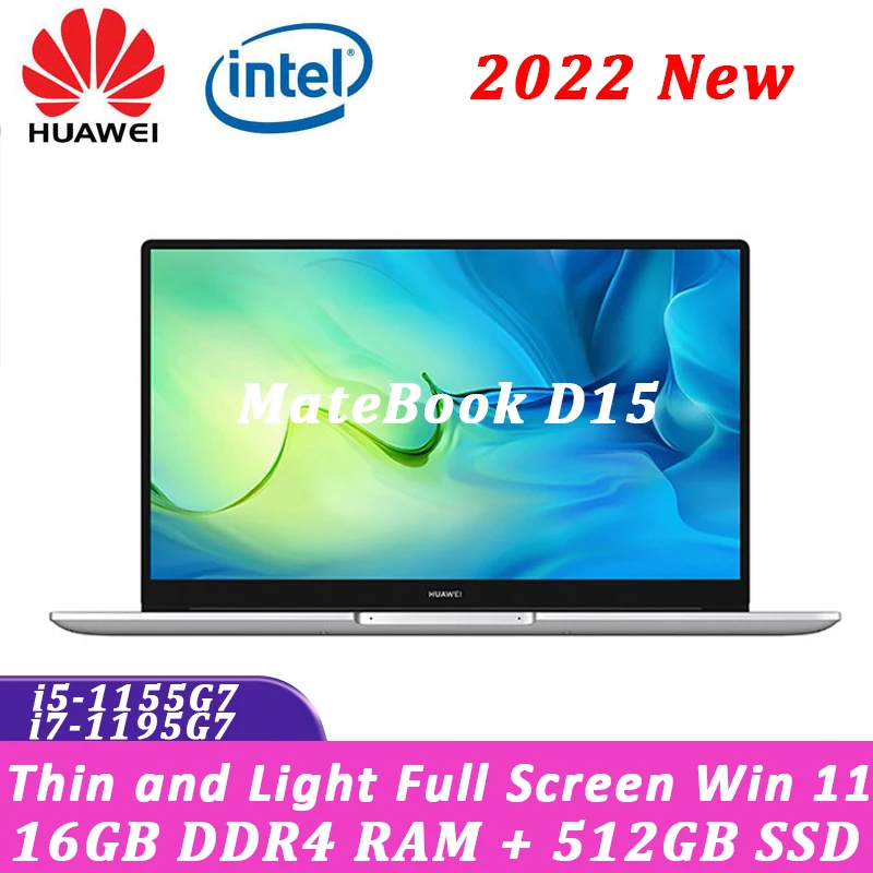 Tanie HUAWEI MateBook D 15 Laptop 2022 nowy Intel Core i7-1195G7