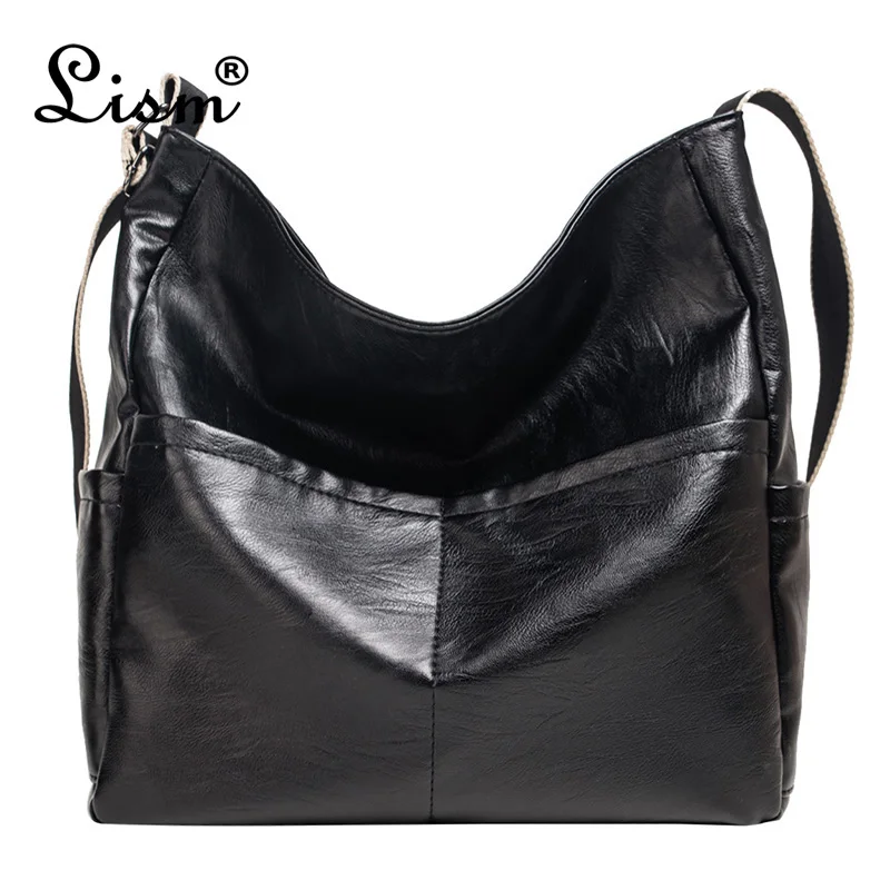 2019 новая женская сумка Большая вместительная модная простая через плечо мягкая