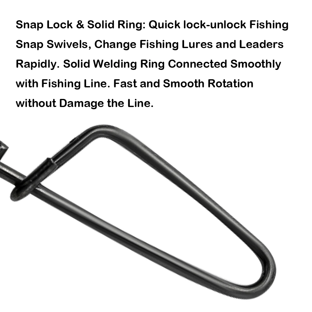 JOHNCOO Fishing Ball Bearing Swivel with Coastlock Snap 0-7