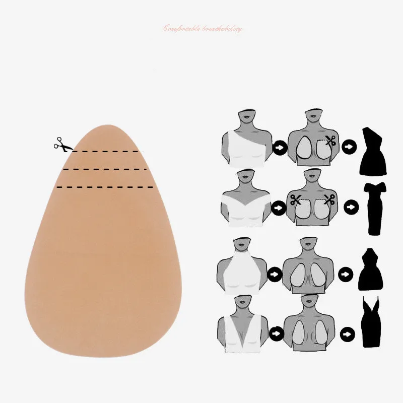 Women Party Strapless Adhesive Bra Push Up Self Adhesive Nipple Breast Pasties Cover Silicone Invisible Lingerie Pad Enhancers