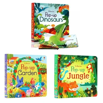 Peep Inside Pop Up Dinosaurs/Jungle/Garden English 3D Flap Picture Book Baby Children Enlightenment Reading Books