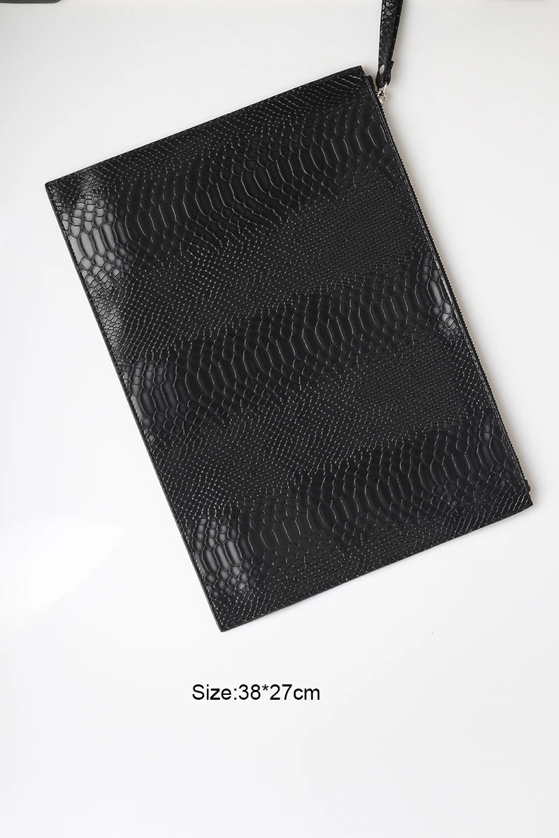 Python Black(L) Вечерняя сумка с узором «крокодиловая кожа», Новая модная женская сумка со страусиным узором, сумка-конверт со змеиным узором, повседневные клатчи, кошелек - Цвет: Python Black(L)