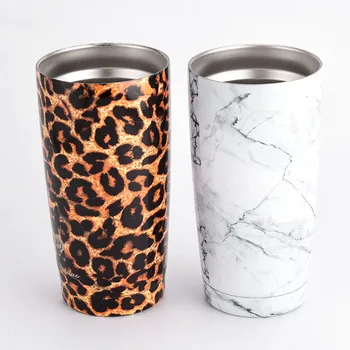 

20oz Thermos Mug Tumbler Leopard Marbel Stainless Steel Cold Insulation Coffee Bear Water Bottle Tumbler Customize Logo