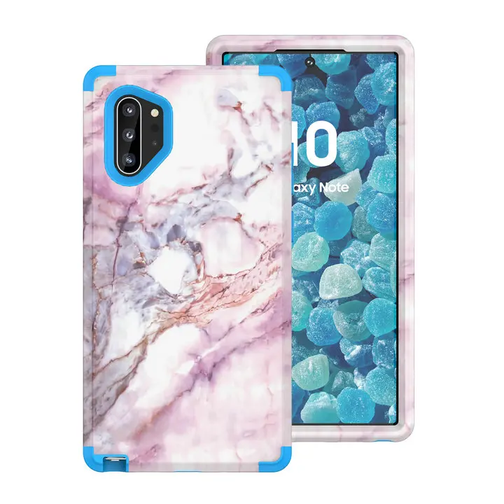 3 в 1 мраморный противоударный чехол для samsung Galaxy Note 10 Plus Чехол samsung Note 10 чехол Etui для Coque samsung Note10 Plus чехол