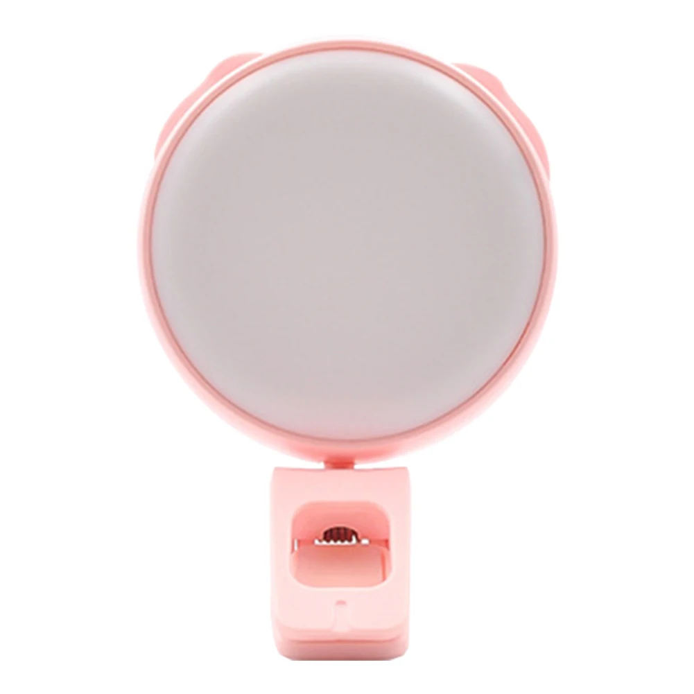Светильник для селфи, вспышка, заполняющая камеру, дополнительное светодиодное портативное кольцо для фотосъемки, зарядка через usb, регулируемая яркость, для мобильного телефона - Цвет: Розовый