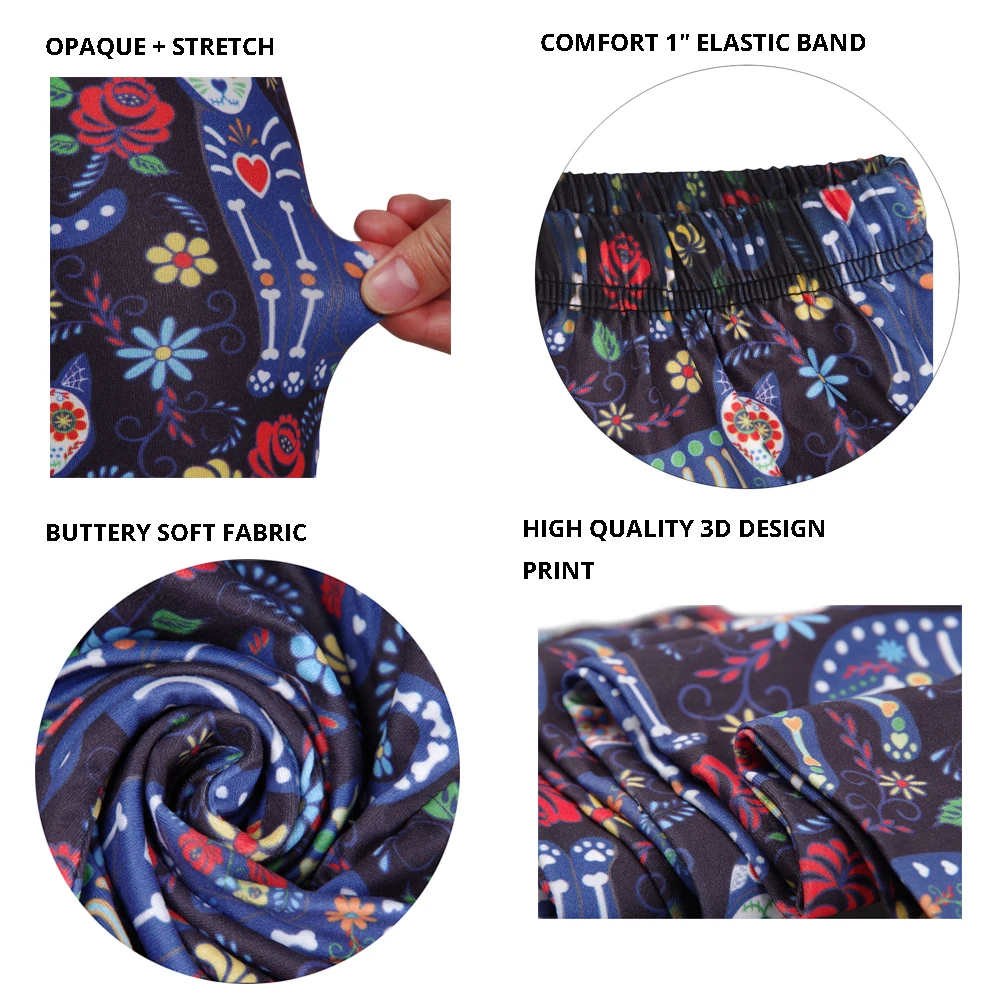 sugar skull printed leggings for women  (15)