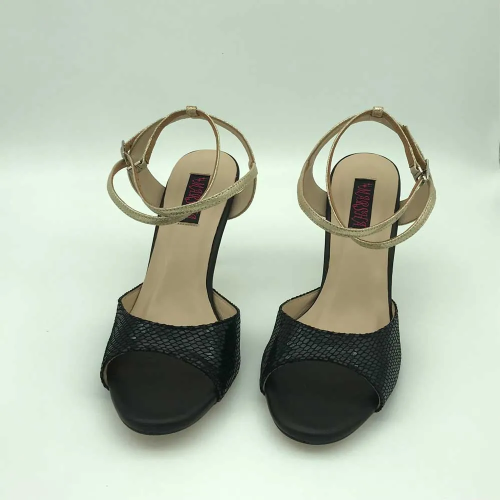 Argentina Tango Dance Shoes  Party Shoes Wedding Shoes  leather outsole T628284BSGL 9cm heel 7.5cm available shipping free