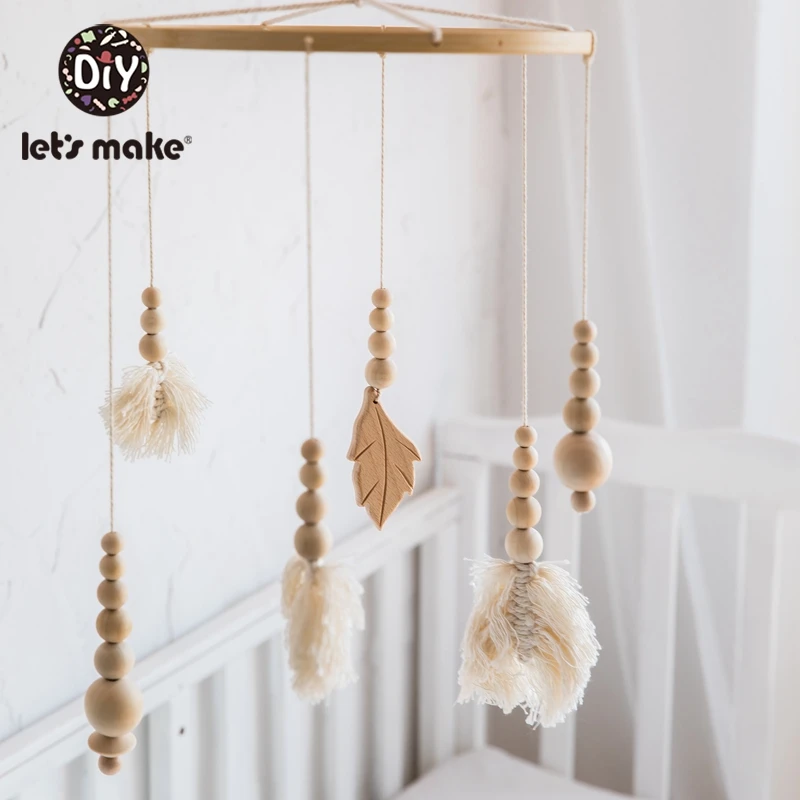  Let'S Make Wooden Baby Toys Soft Infant Crib Bed Stroller Toy Spiral Baby Toys Bpa Free Wooden Teet