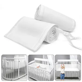 

2PCS Baby Anti-Collision Bed Bumper Crib Protector Detachable Breathable Infant Safety Bed Around