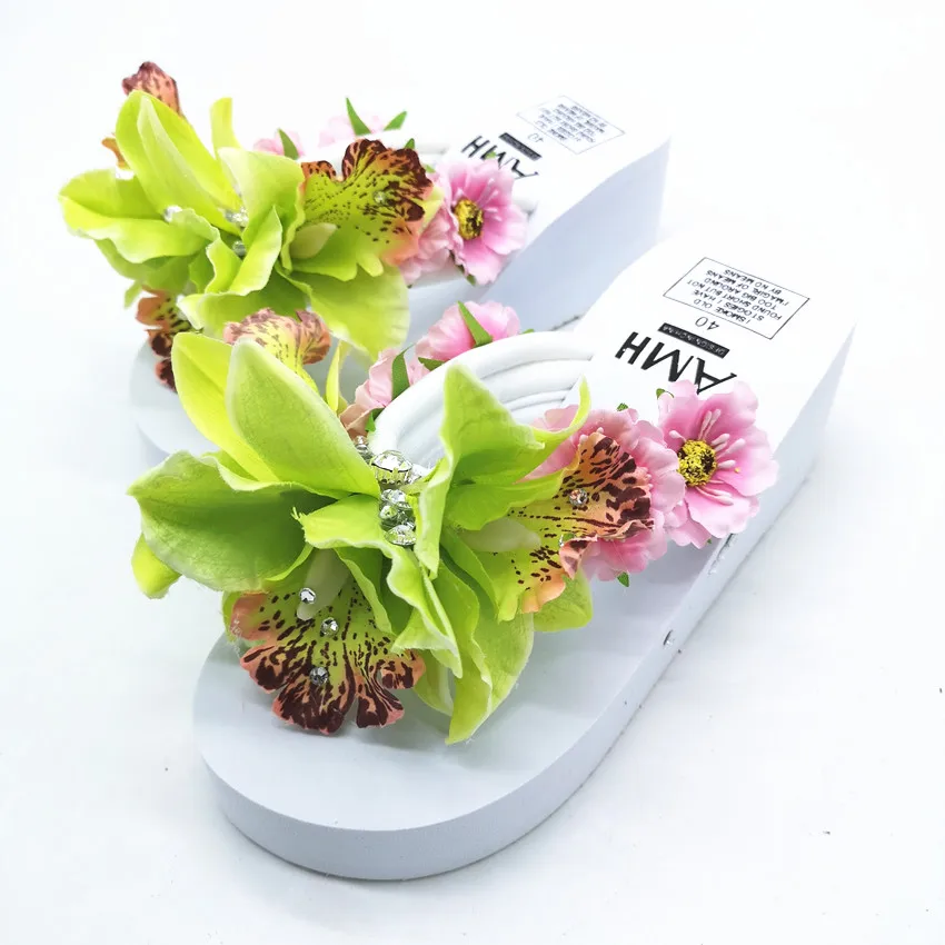 HAHAFLOWER/Новинка; модные летние женские шлепанцы на высоком каблуке; Вьетнамки; пляжная обувь на танкетке; обувь на платформе клиновидный вьетнамки