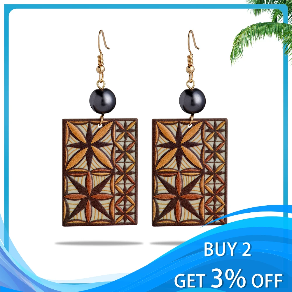 Acrylic Earrings Fashion Hawaiian Handmade Geometric Jewelry