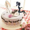 Black Acrylic Cake Topper Silhouette Girl Princess Wedding Bride and Groom Decorations Dessert Cupcake Topper Party Supplies ► Photo 1/6