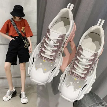 

Women shoe 2020 ladies fashion casual lace-up sports shoes comfortable outdoor beach running sports shoes breathable mesh shoes