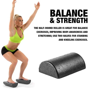 

ELOS-1Pair 30cm Half Round Foam Roller for Yoga Pilates Sport Fitness Equipment Balance Pad Yoga Blocks