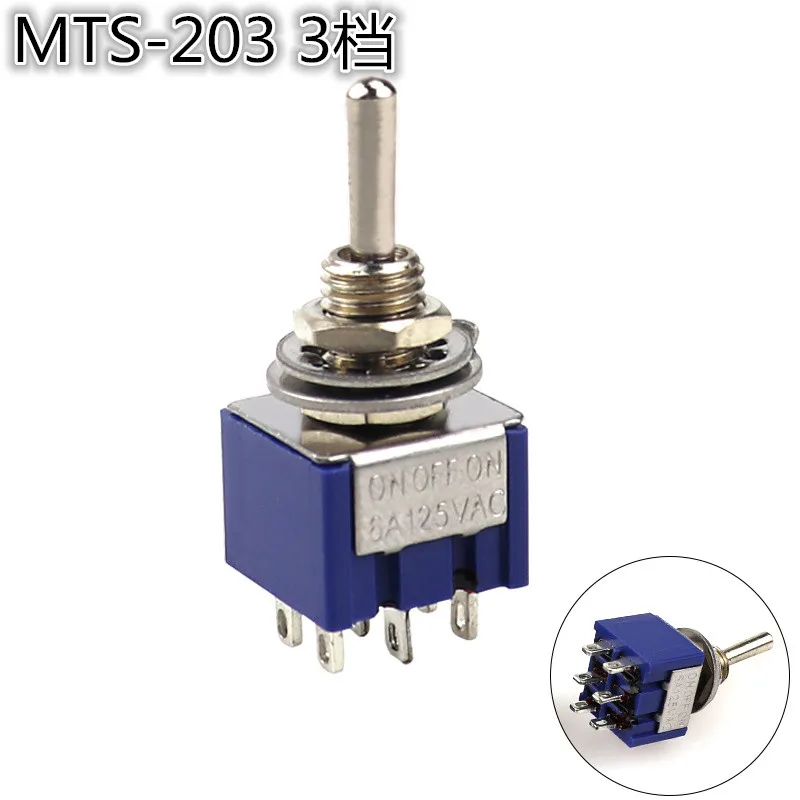 10 шт. мини MTS-203 6-контактный G104 ВКЛ-ВЫКЛ-ВКЛ 6A 250В тумблеры хорошего качества