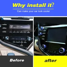  For Toyota Camry 2020 Switch Car Air Conditioning Knob Audio  Button Cover Control Adjust Stickers Decoration Accessories Parts 