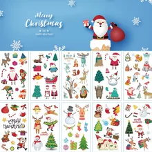 10pcs Christmas Kids Temporary Tatoo Stickers Waterproof Fake Tattoo Children Hand Arm Body Tattoos Festival Party Decoration