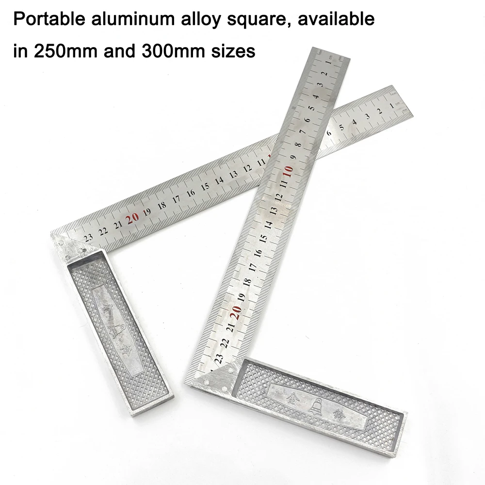 300mm 12 Inches Double Scale Aluminum Right Angle Ruler Squa in