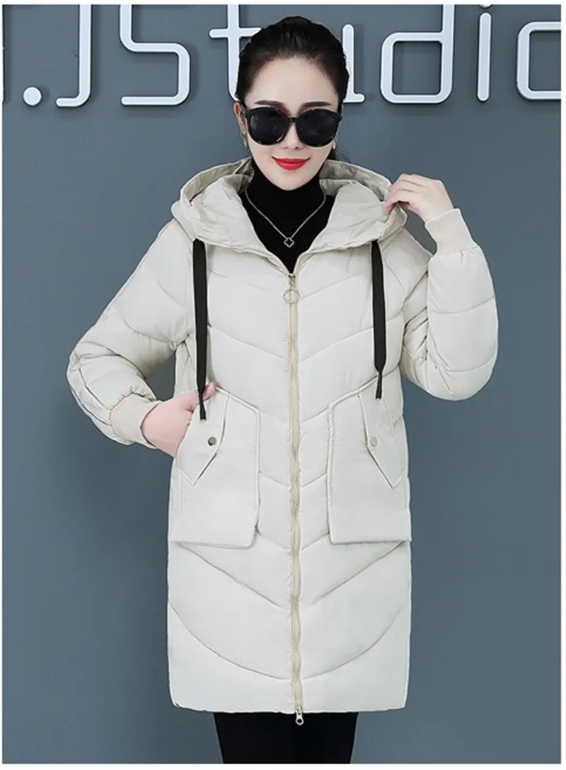 High Quality Winter Jacket Women Parker Thick Down Cotton Jacket Large Size Mid-Long Hooded Outerwear Women Warm Winter Coat