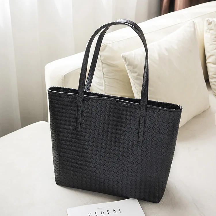 

2019 New Style Korean-style Weaving WOMEN'S Bag Versitile Fashion One-Shoulder Handbag Simple Women's Large Bag