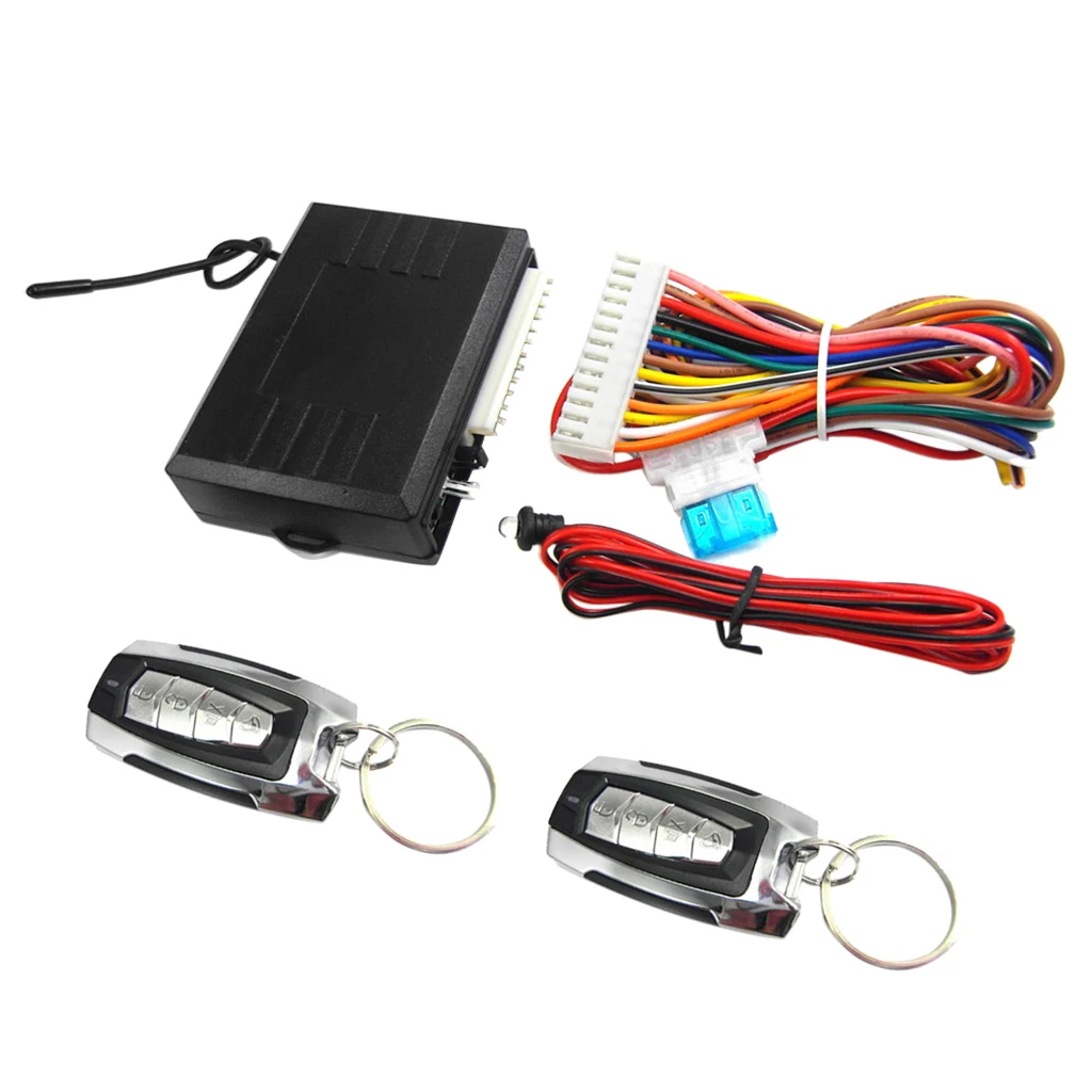 1-Way Car Auto Vehicle Alarm & Keyless Entry Siren Security System 2 Remote