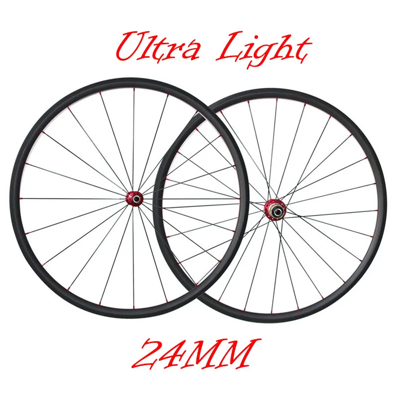 

OZUZ Powerway R13 Carbon wheels 24mm deep Ultra Light 700C 3K Road Bike Wheels matte Clincher Carbon Bicycle Wheelset