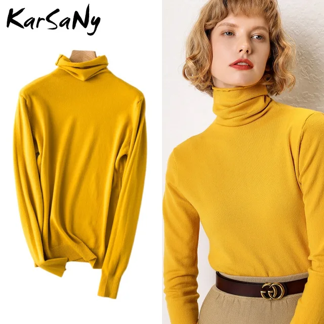 US $11.92 Turtleneck Sweater Women Cashmere Wool Knitted Jumper Soft Sweaters Ladies Cashmere Sweater Women W