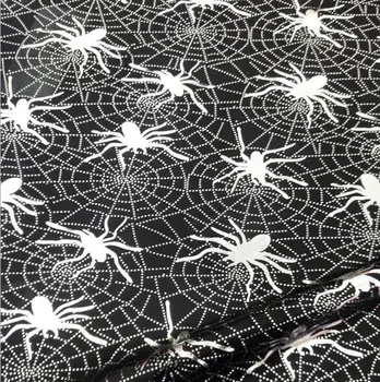 

1m Halloween Cloak Knitted Fabric Breakpoint Spider Web Bronzing Cloth