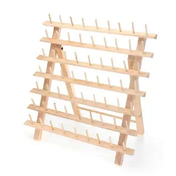 

KIWARM 63 Small Line Smaller Spool Wooden Folding Sewing Rack Log Color Wire Roll Frame Free-standing 39x18x37cm