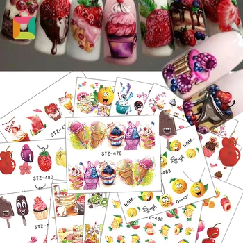 

BeautyBigBang 18 Sheet/Set Water Transfer Nail Sticker DIY Colorful Mixed Pattern Nail Art Decoration Decals