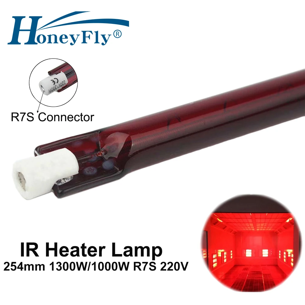 HoneyFly 10 шт. J254 инфракрасная галогенная лампа 1000 Вт/1300 Вт 220 В R7S нагревательный