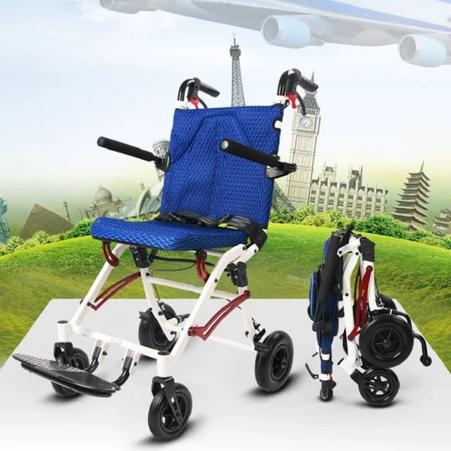 Hot sale portable folding wheelchair for disabled elderly travel 1